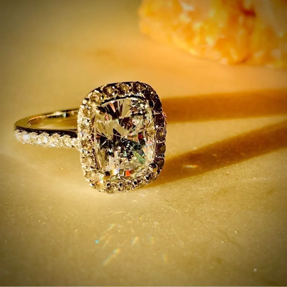 ♥️ Engagement ring, Oval Cushion 4.0 Ct. 14K Ring, by Birkat Elyon size 5 1/2